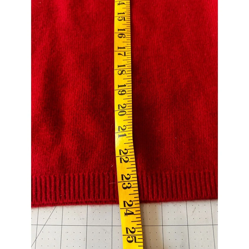 LAUREN Ralph Lauren VTGE Red‎ Cashmere Wool Turtleneck Sweater Crown Logo SZ LGE